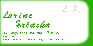 lorinc haluska business card
